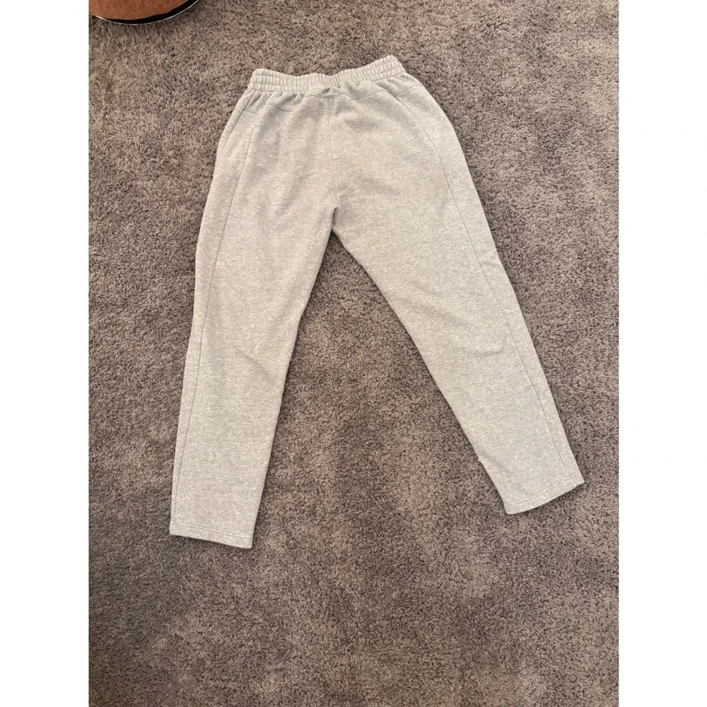 Adidas Mens Fleece Sweatpants Gray Drawstring Joggers Ankle Zip Size Large